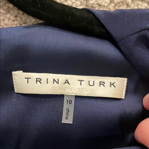 Trina Turk Midnight Blue Dress with Ivory Accents - Picture 6 of 6